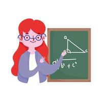 happy teachers day, teacher with chalkboard arithmetic lesson vector