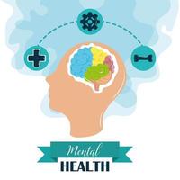 día de la salud mental, cabeza humana actividades del cerebro psicología tratamiento médico