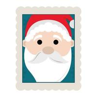 feliz navidad santa lindo cara decoración sello icono vector