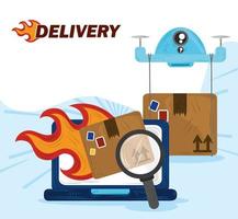 online fast delivery service order cargo related vector