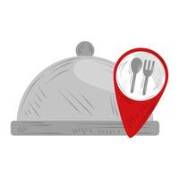 fast delivery service catering location pointer vector