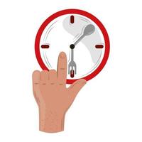 fast delivery service, hand and clock time vector