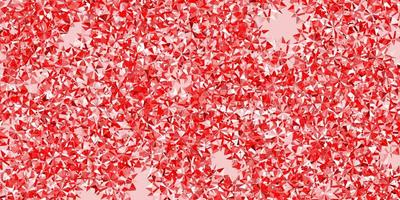 Fondo de vector rojo claro con copos de nieve de Navidad.