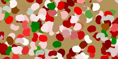 Light green, red vector texture with memphis shapes.