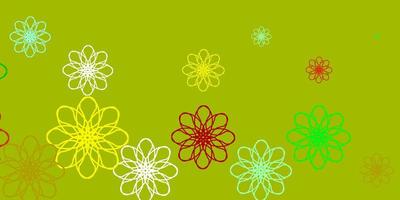 Light Green, Yellow vector template with curved lines.