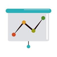 análisis de datos, diagrama financiero informe stock plano icono vector