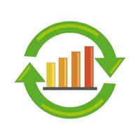 análisis de datos, diagrama de negocios financieros, informe de marketing, icono plano vector