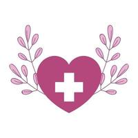 medical heart branch nature isolated icon style vector