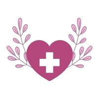 medical heart branch nature isolated icon style vector