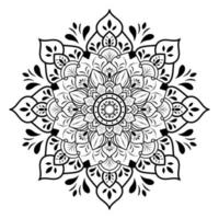 Black mandala design on white background vector