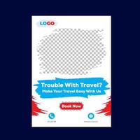 Travel flyer design template for promotion vector