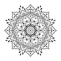 Black mandala design on white background vector