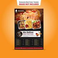 Restaurant Delivery Black Poster Template