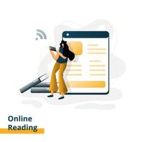 Landing page Online Reading vector