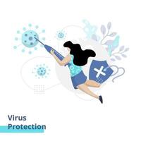 ilustración plana de protección antivirus vector