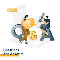 Landing page Questions and Answers vector