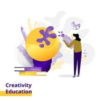 Landing page Illustration Creativity Education vector