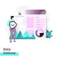 Landing page template of Data Defense vector