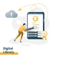 Landing page Digital Library vector