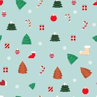 christmas character and decoration pattern vector