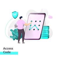 Landing page template of Access Code vector