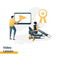 Landing page Video Lesson vector