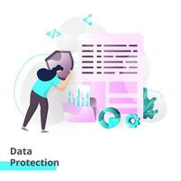 Landing page template of Data Protection vector