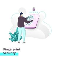 Landing page template of Fingerprint Security vector