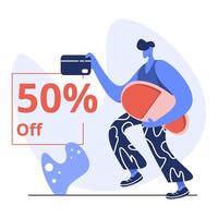 Flat Illustration of 50 Off vector