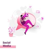 Landing page Social Media vector