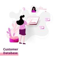 Landing page Customer Database vector