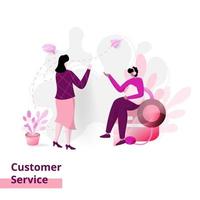 servicio al cliente de la página de destino vector