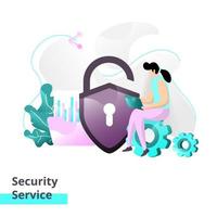 Landing page template of Security Service vector