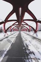 Empty bridge at daytime photo