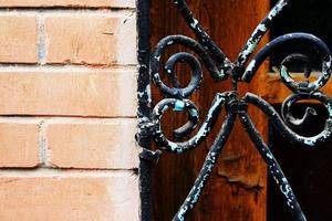 Old iron work on a building photo