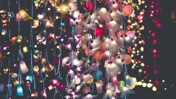 Colorful Christmas baubles photo