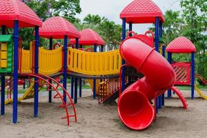 Outdoor player for children at playground in the park. photo