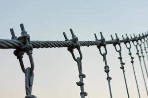 Bobinas de alambre o cable utilizadas para puente colgante. foto