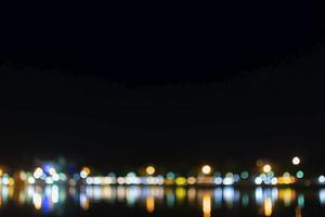 Bokeh lights background of town photo