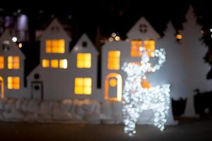 Defocused bokeh Christmas lights photo