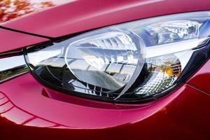 Close-up of car headlights photo