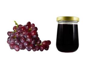 Grape jam isolated on white background. Bunch of grapes. photo