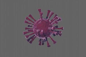 Coronavirus or COVID-19 cell under the microscope photo