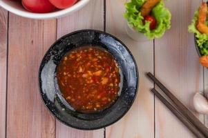 Hot chili dipping sauce photo