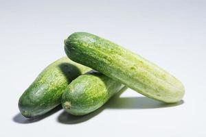 Cucumbers on white background photo