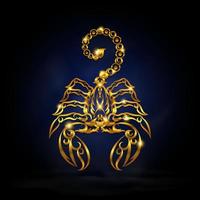 símbolo del zodiaco escorpión de oro vector