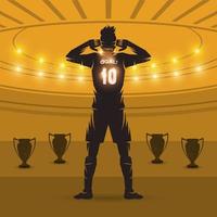 soccer player celebrating goal vector