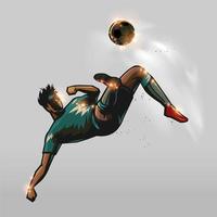 Soccer player kicking a ball vector