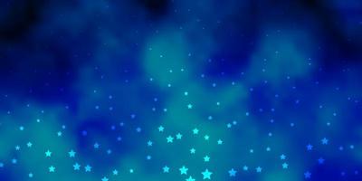 Dark BLUE vector template with neon stars.