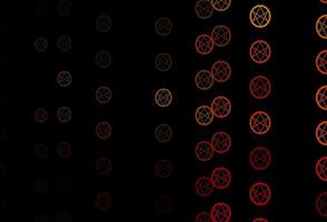 Dark Orange vector pattern with magic elements.